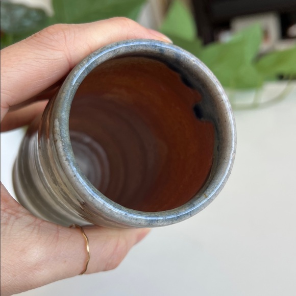 Handmade Studio Pottery Cylindrical Vase Decor - Picture 6 of 13